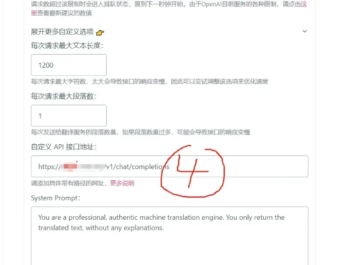 沉浸式翻译 API 地址